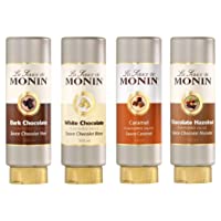 Los mejores  - Monin - Saucy Set Sauce Mix - Dark Chocolate-White Chocolate-Caramel-Chocolate Hazelnut